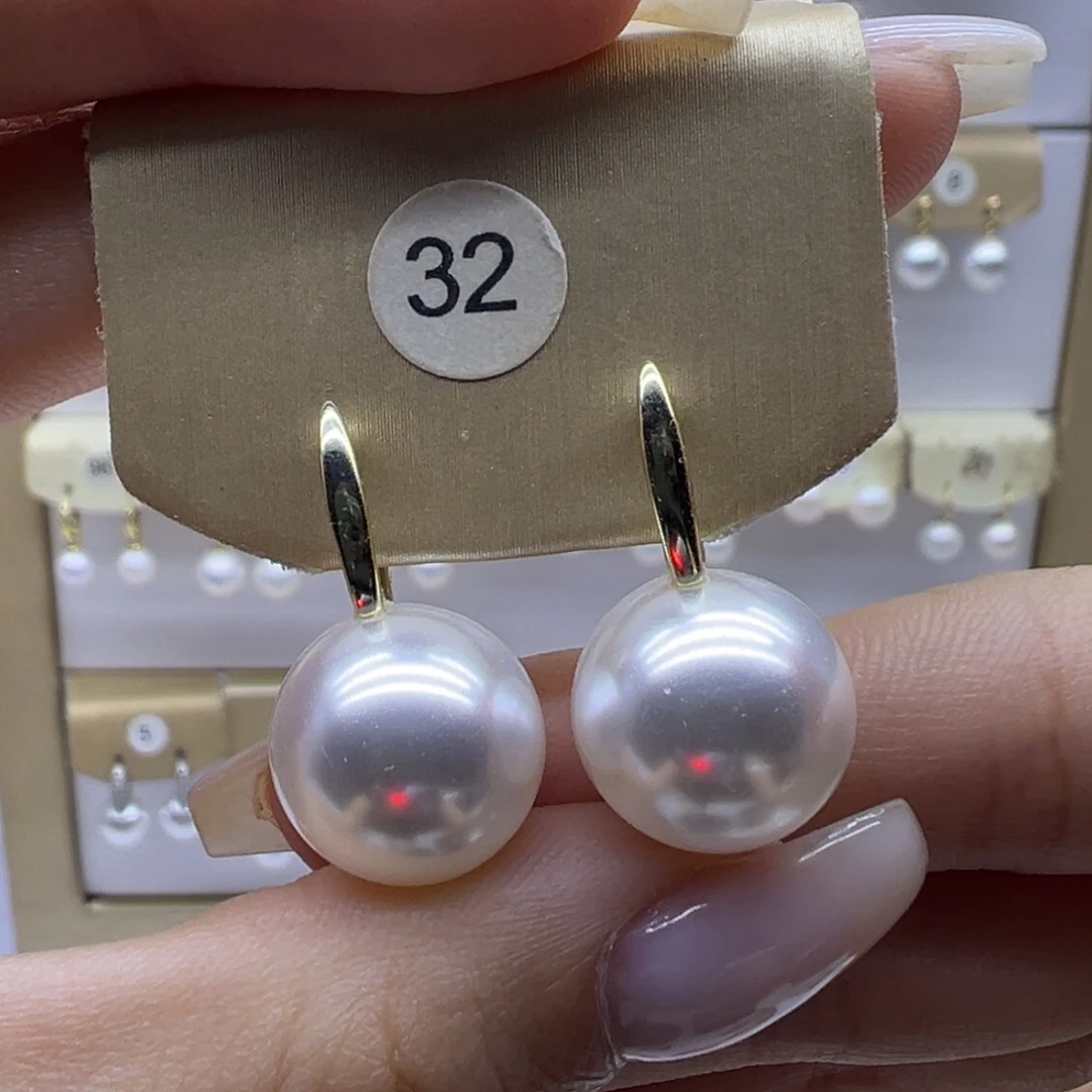 淡水珍珠耳饰银S925镶嵌