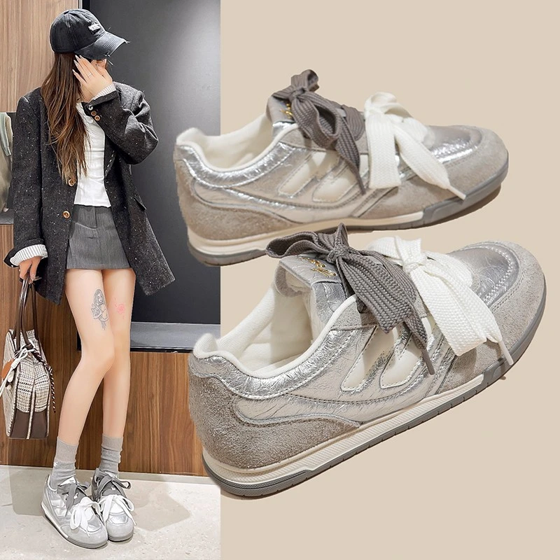 德训鞋女2025春季新款百搭休闲运动鞋