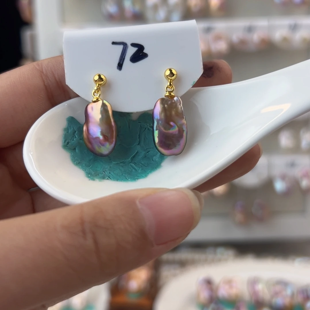 淡水珍珠耳饰银S925镶嵌