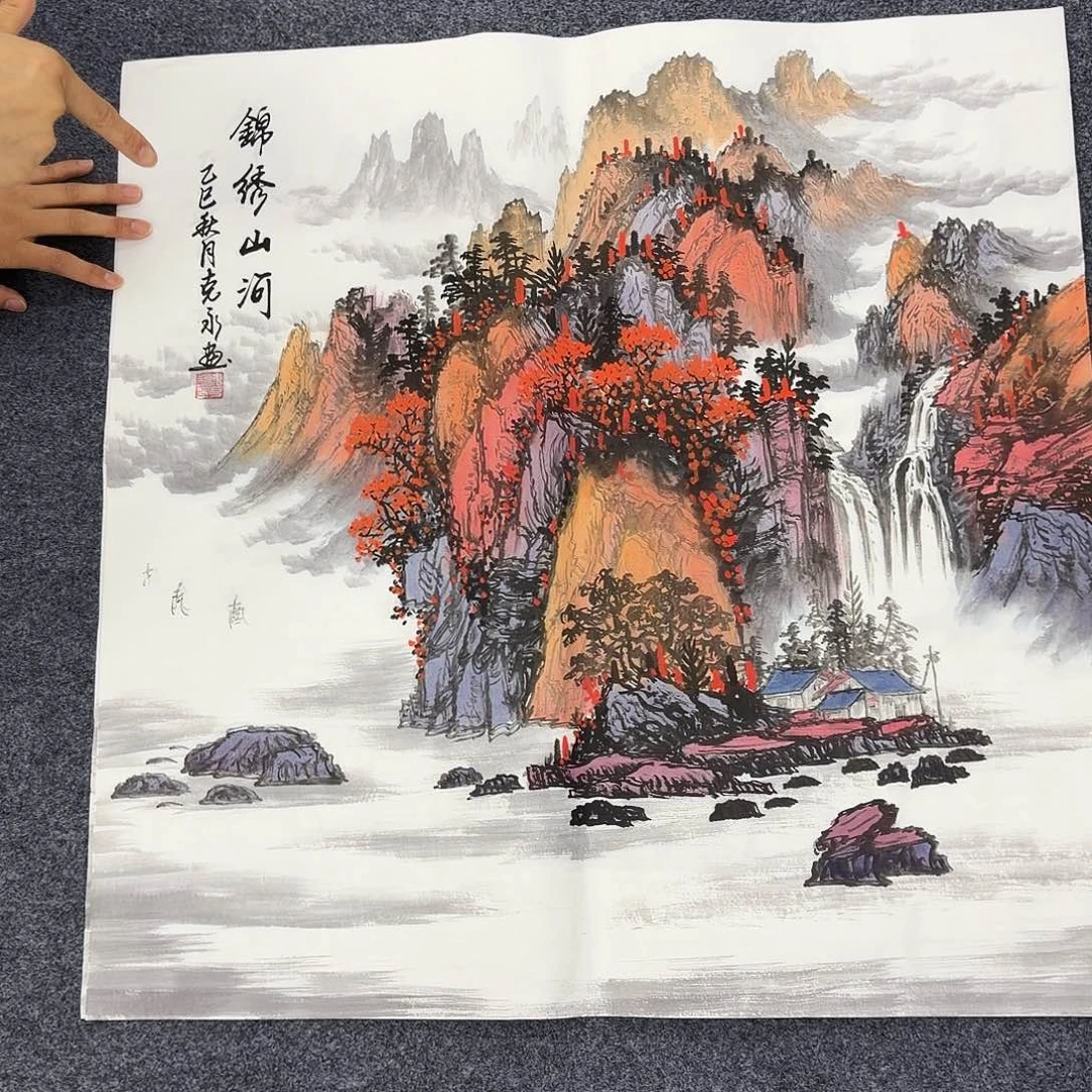 国画作品小姐姐放漏中