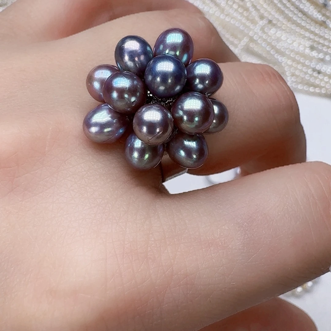 戒指未镶嵌淡水珍珠深紫色