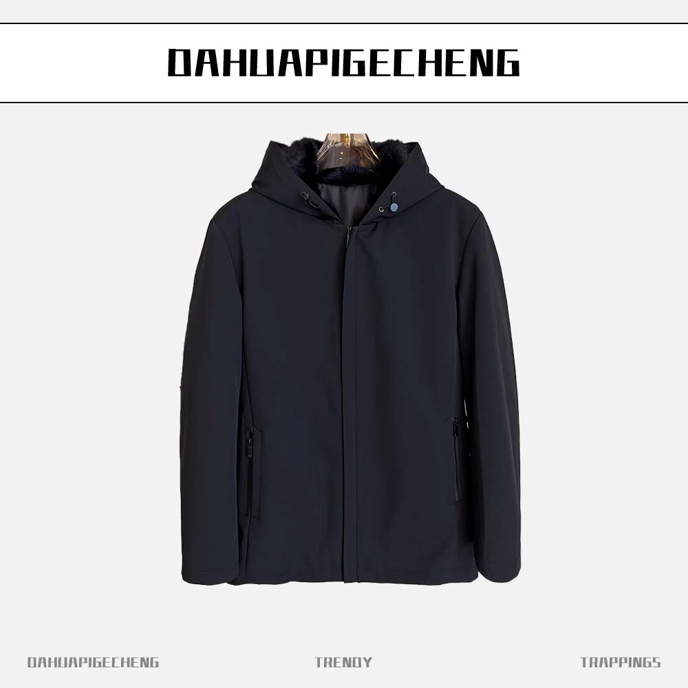 男款尼克服水貂内胆休闲保暖外套尼克服外套防风简约连帽12101