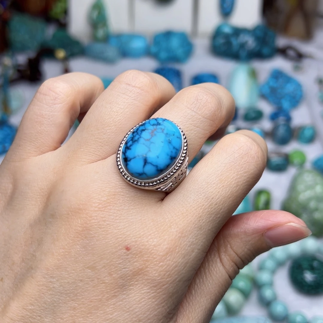 绿松石珠宝奇石银S925镶嵌