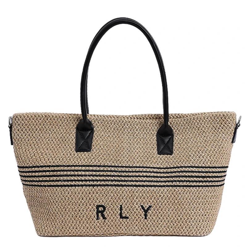 2025新款明星同款托特包大容量手提斜挎包休闲度假编织包拉菲草包