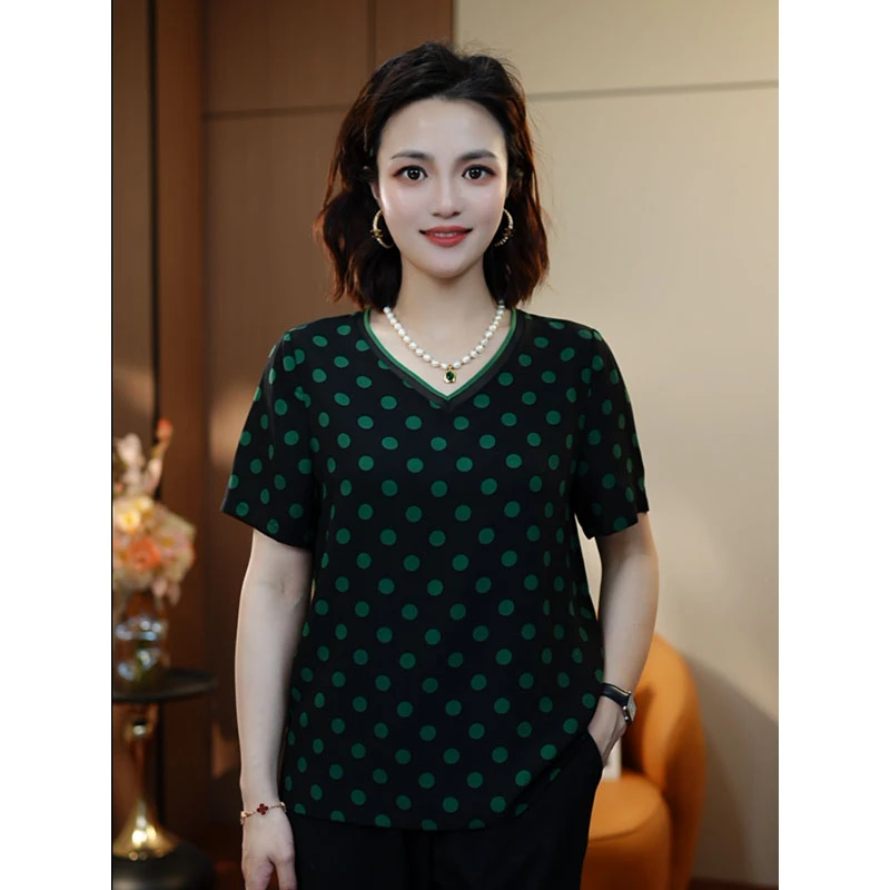 有凤来仪-夏季新款高贵轻奢休闲洋气高级女士百搭时尚T恤上衣显瘦