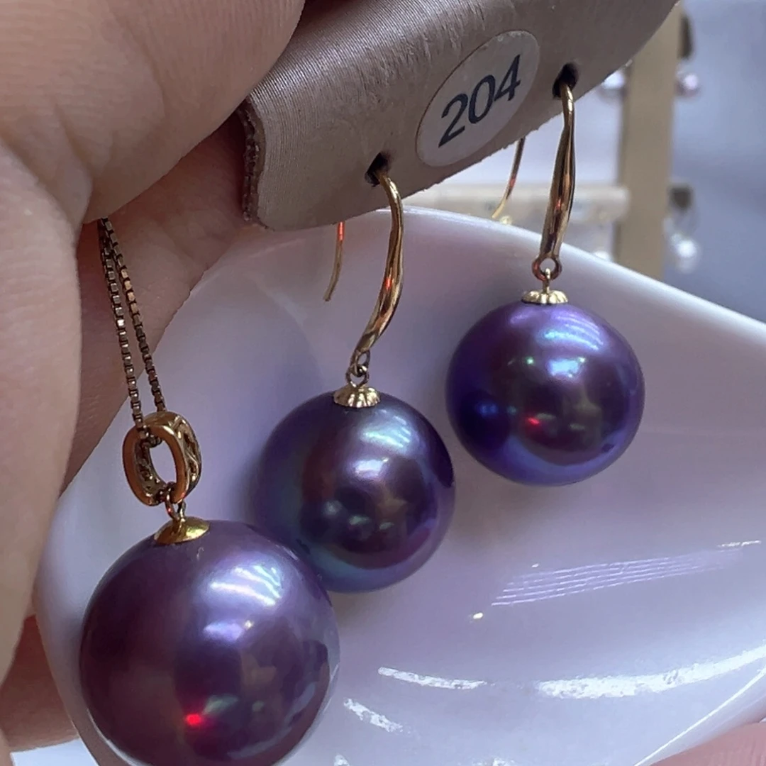 18K金镶嵌淡水珍珠耳饰