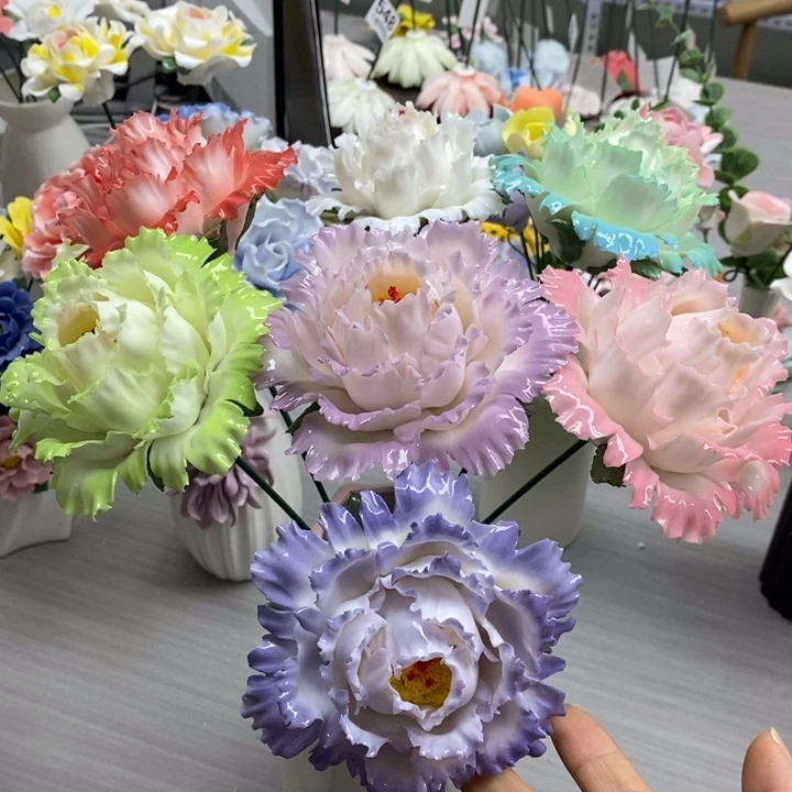 陶瓷陶瓷材料7朵大牡丹