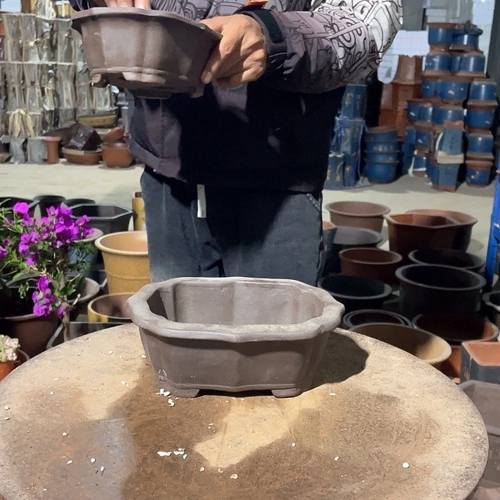 紫砂22+22莲花花盆花盆