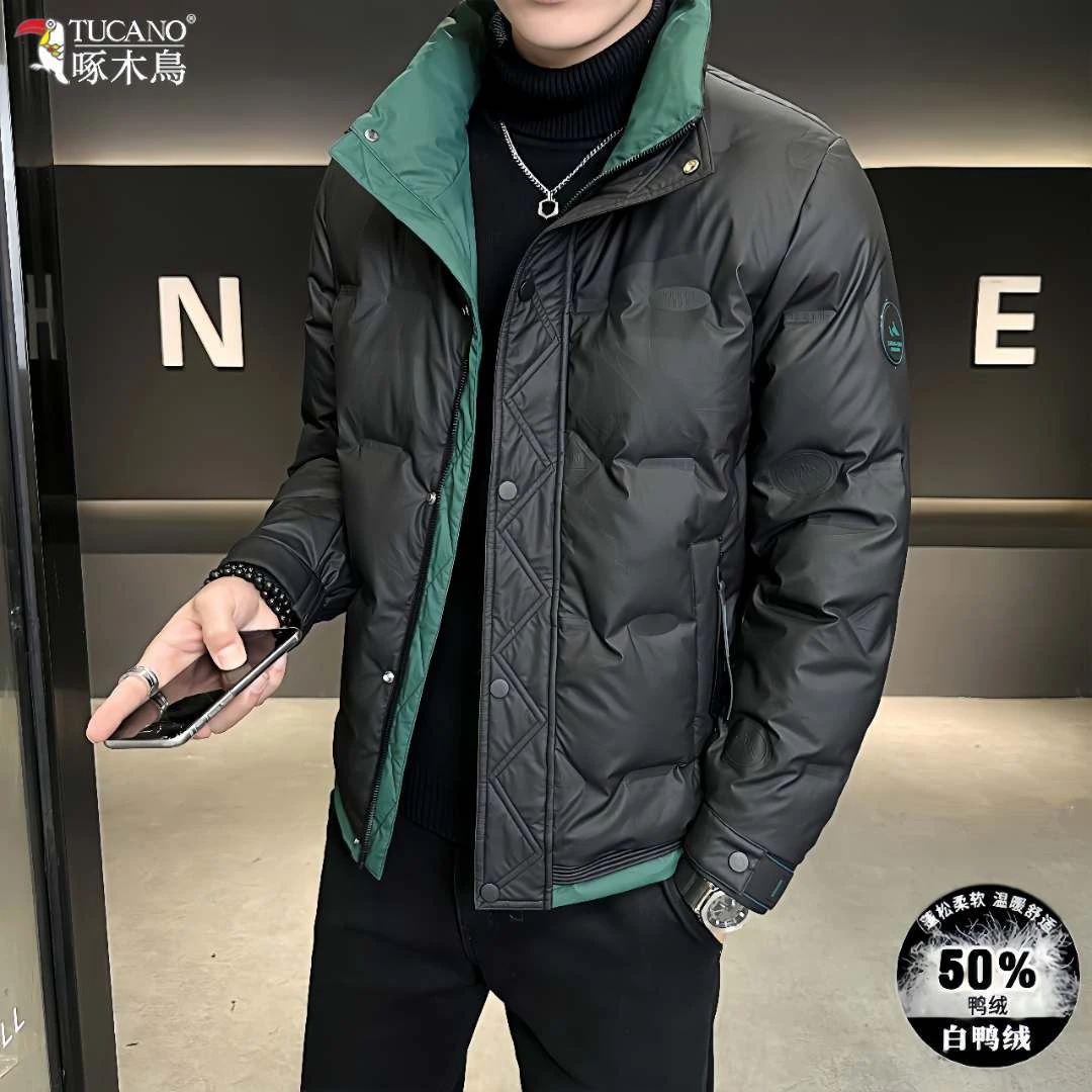 TUCANO/啄木鳥男士立领羽绒服时尚短款轻薄青年冬季休闲帅气外套
