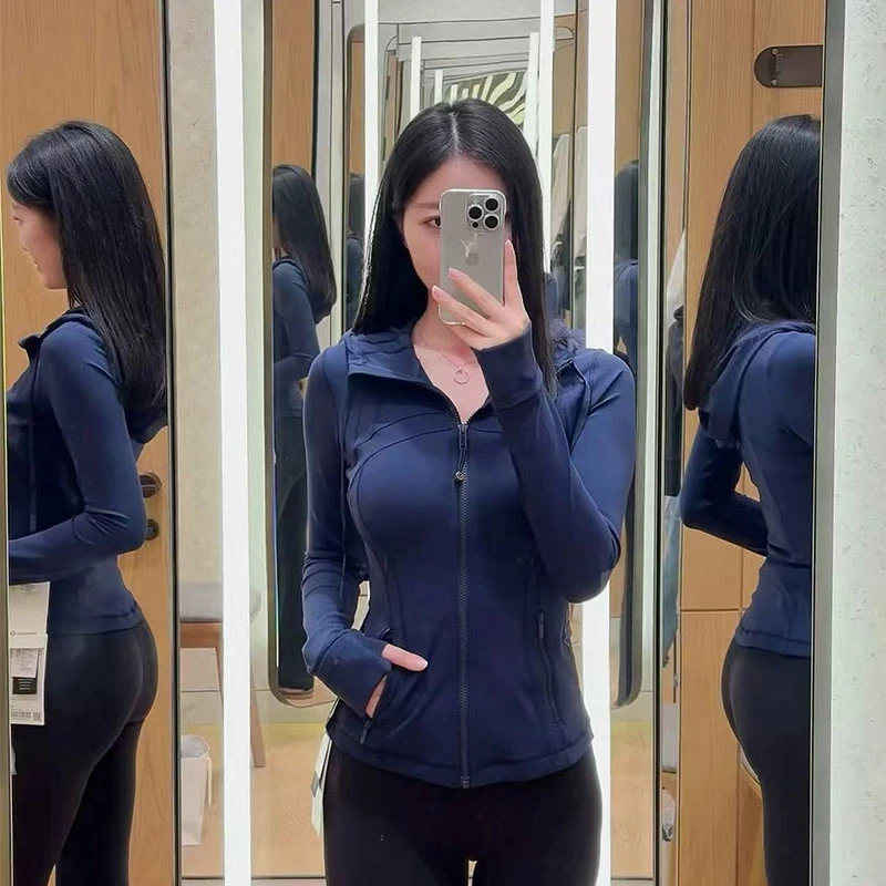 【限定款】L粉* Defin* 短款连帽夹克瑜伽跑步紧身外套D25180