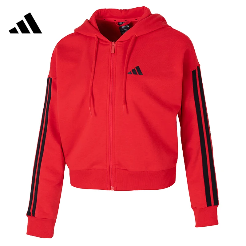 adidas阿迪达斯女子W 3S FT FZ HD针织连帽外套IS6999