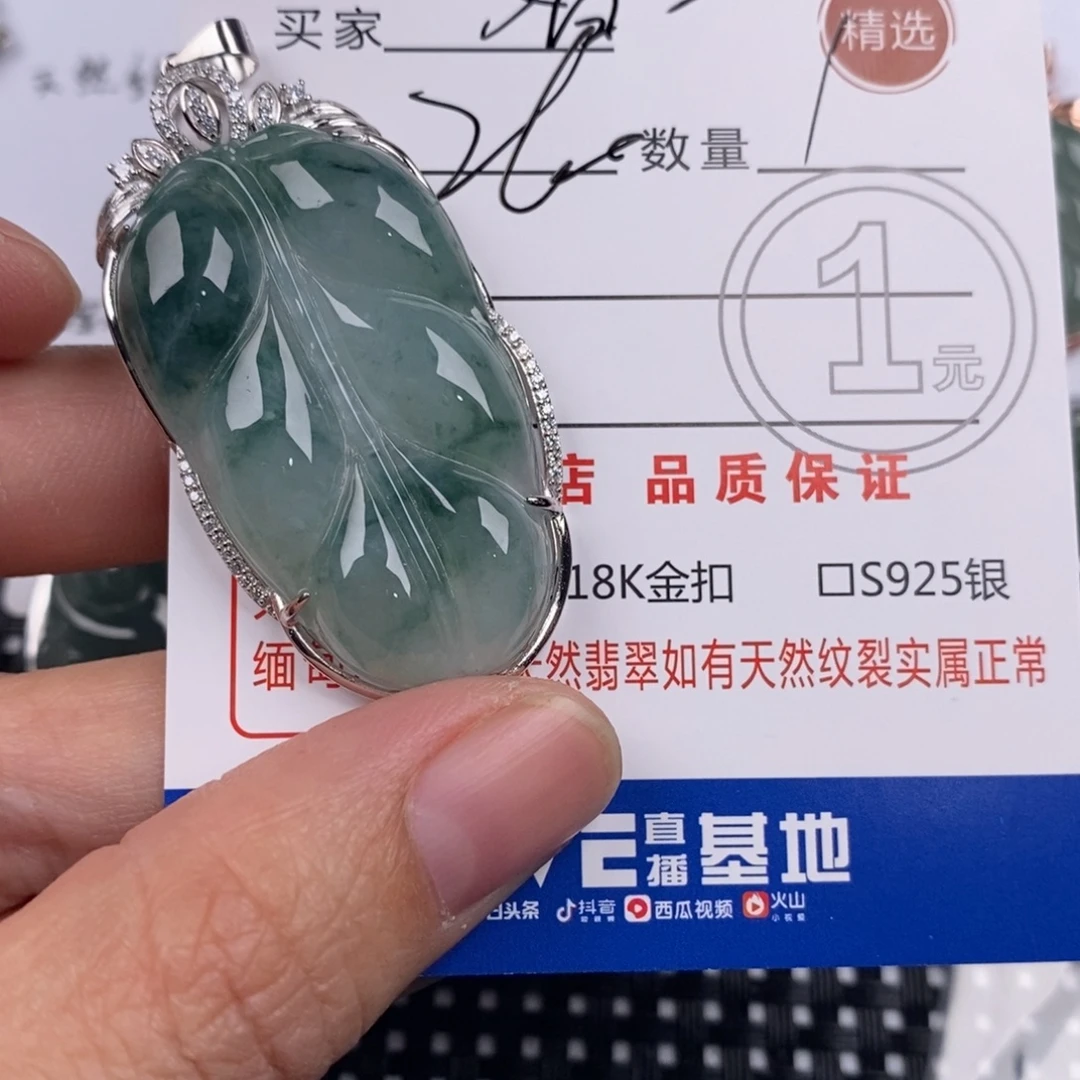 娟***翡翠银S925镶嵌颈饰