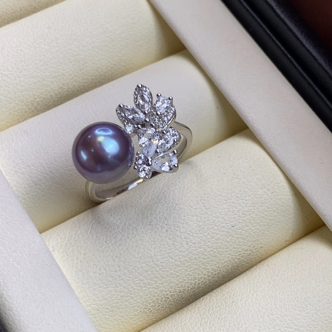 小****戒指银S925镶嵌淡水珍珠