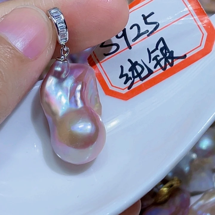 淡水珍珠银S925镶嵌颈饰