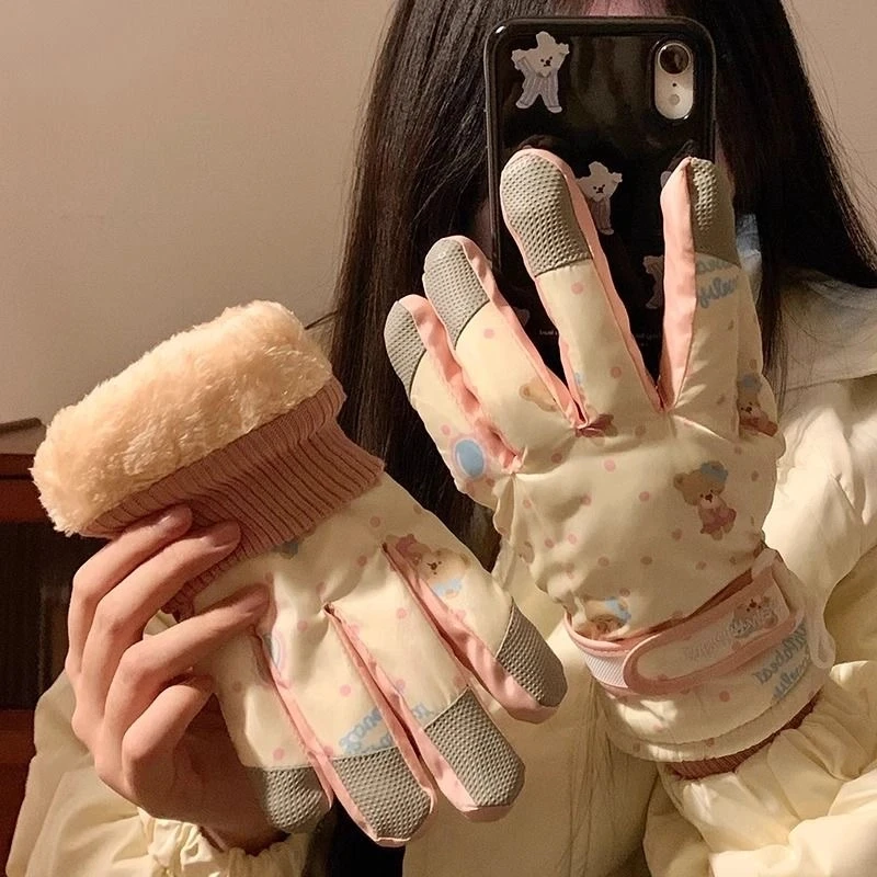 冬季骑行滑雪手套男女保暖防风防寒加绒加厚防水骑车摩托车厚手套