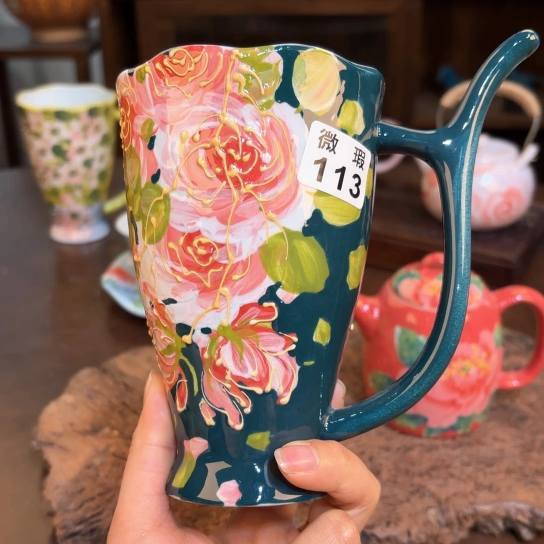 景德镇手绘高温釉下彩陶瓷茶具