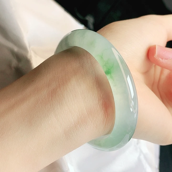 翡翠未镶嵌手镯缅甸天然a货翡翠手镯96号