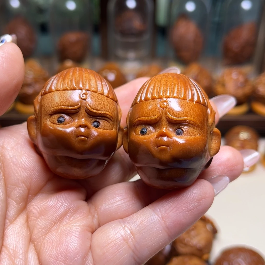 橄榄核把件燕****新款哪吒一对