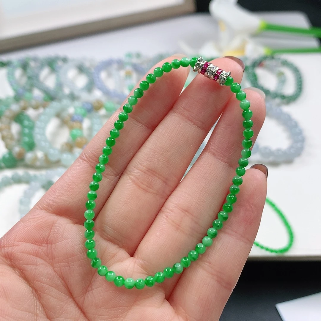 翡翠未镶嵌手链3mm