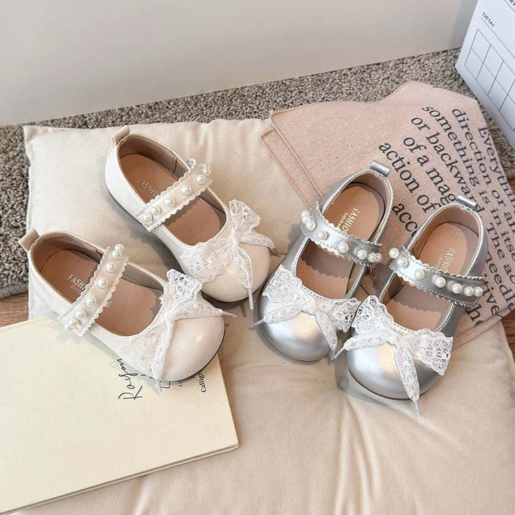 女童小皮鞋蝴蝶结时尚百搭公主鞋25春秋软底防滑女宝洛丽塔鞋3011