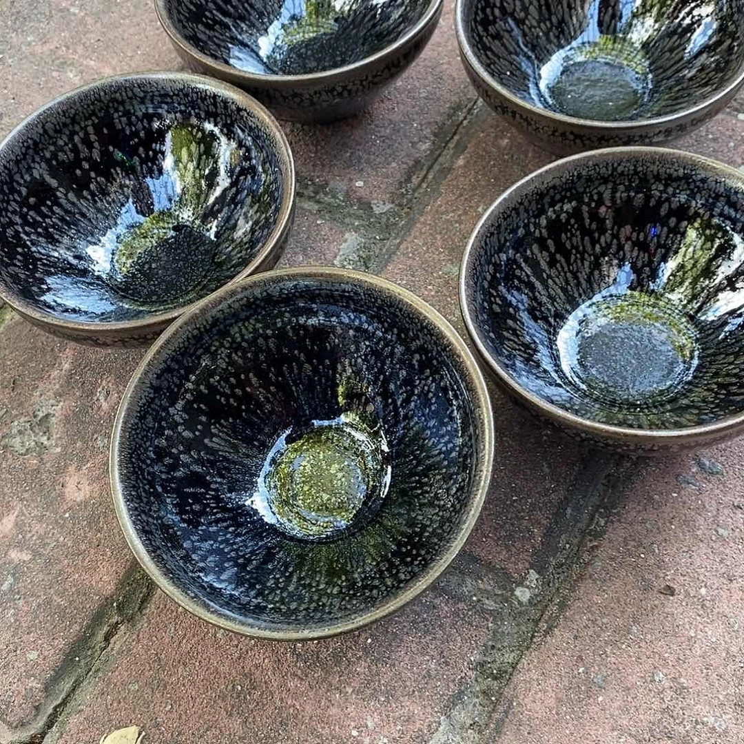 陈***英茶盏建盏油滴五个