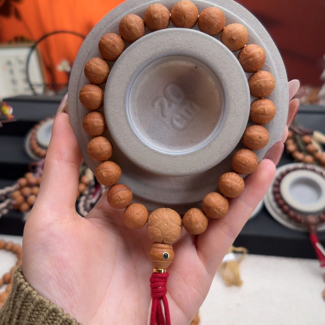 手串凤眼菩提G*泽12m m铁籽单圈素串精挑