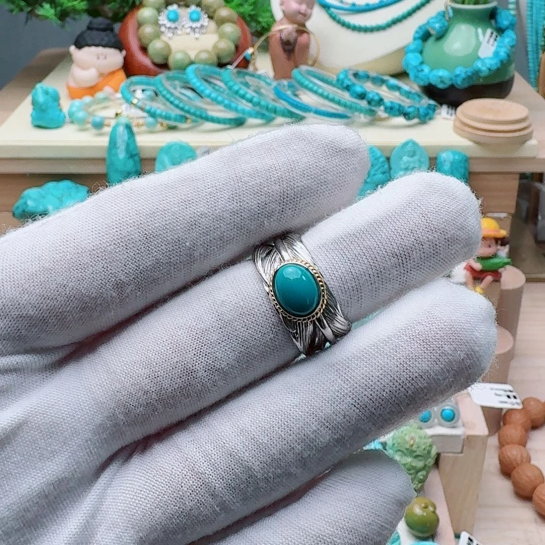 绿松石银S925镶嵌颈饰