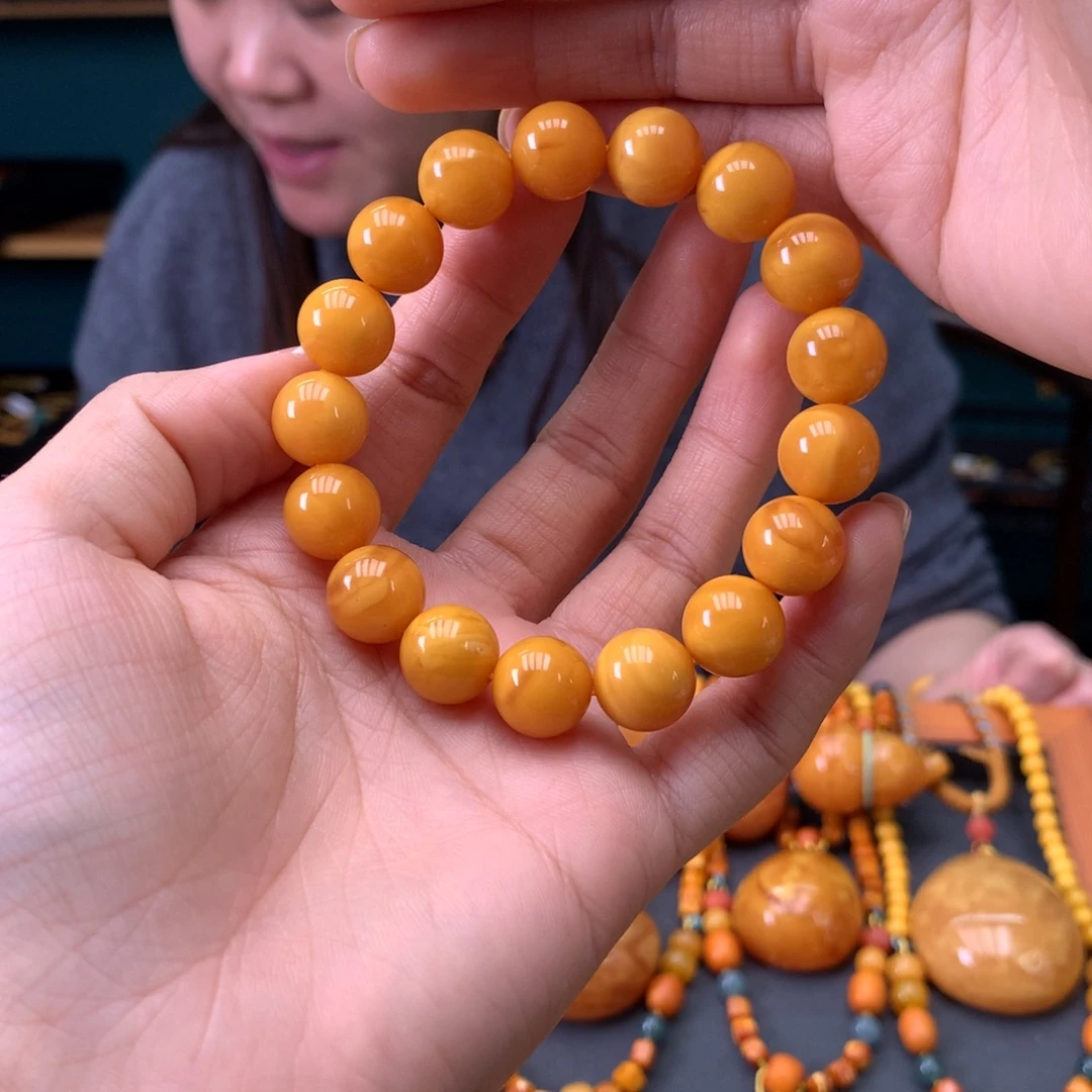 蜜蜡未镶嵌手串天然