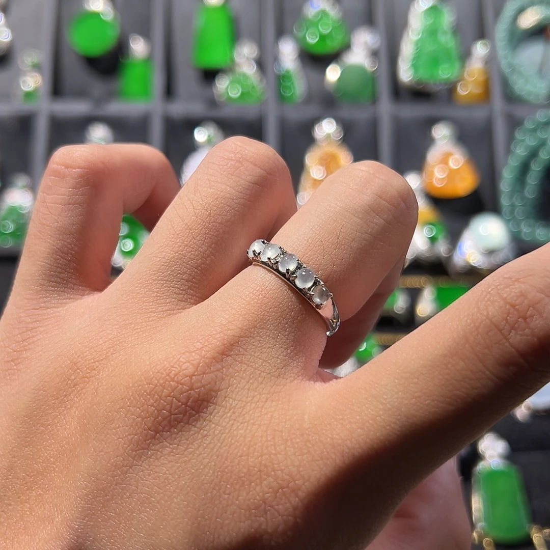 翡翠银S925镶嵌戒指