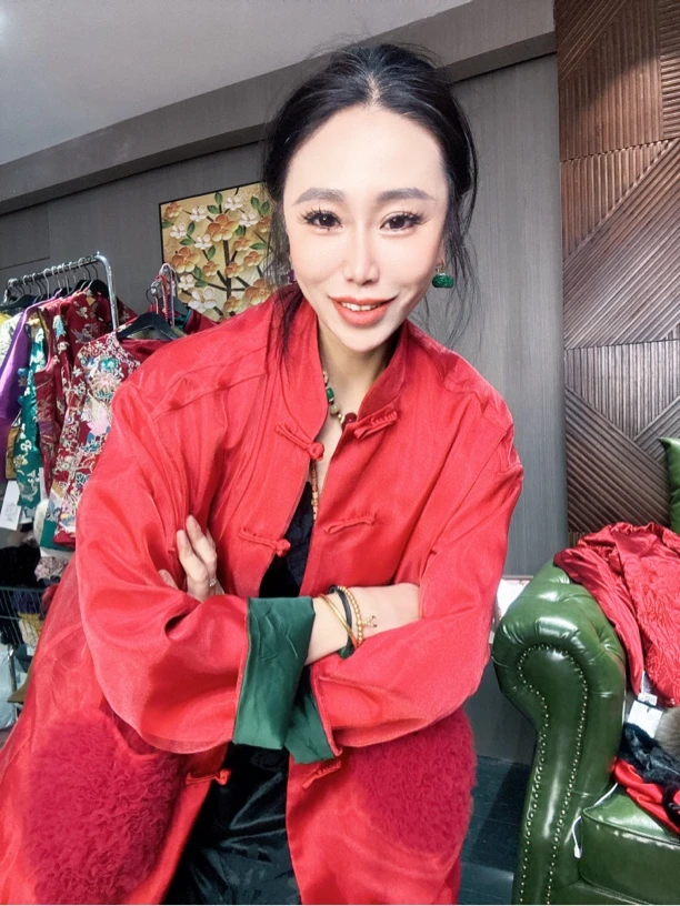 7120《爱心外套》重工立体爱心兜口新中式外套