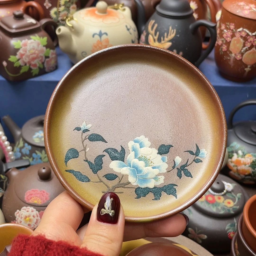 红泥茶杯紫砂主人杯11cm