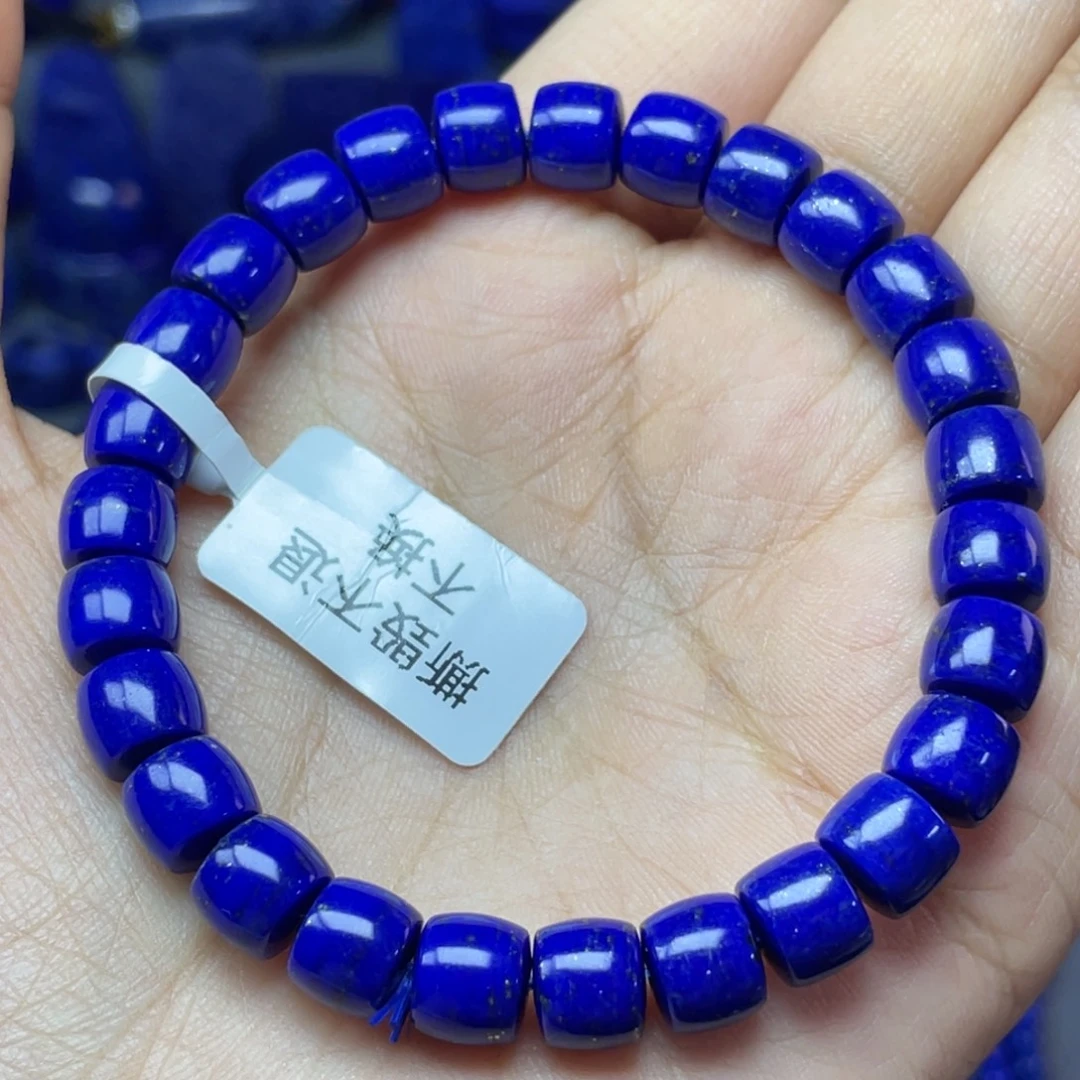 青金石未镶嵌8×6mm直切手串