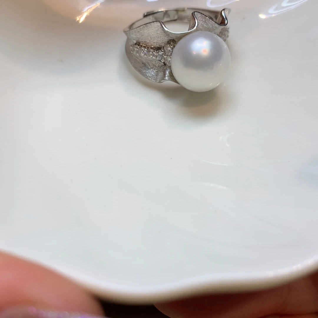 海水珍珠戒指银S925镶嵌