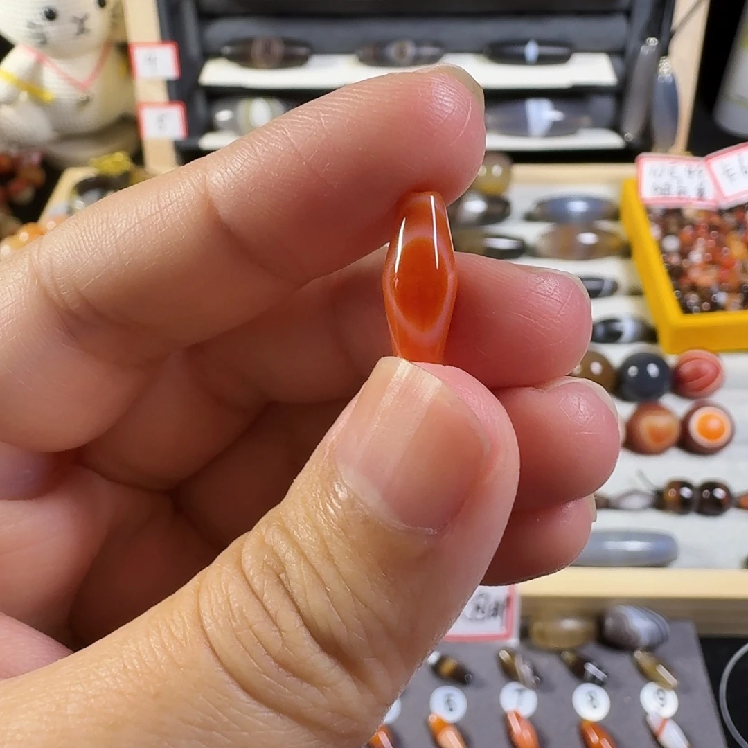 琉璃非金属绿色橄榄直径6对孔15