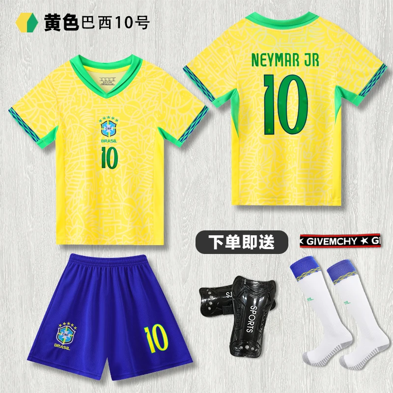 足球服套装中大童足球衣巴西队定制训练服速干球衣夏季比赛运动服