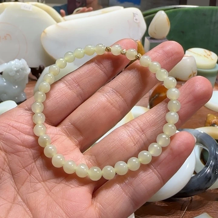 手链未镶嵌和田玉（糖玉）