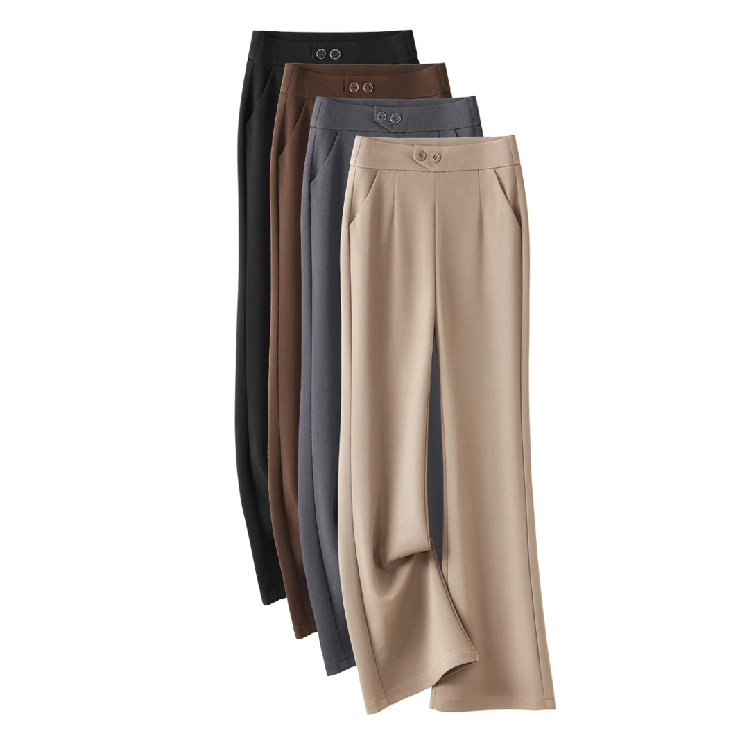 气质西裤显瘦宽松微弹时尚百搭高腰喇叭裤休闲裤通勤风【862】