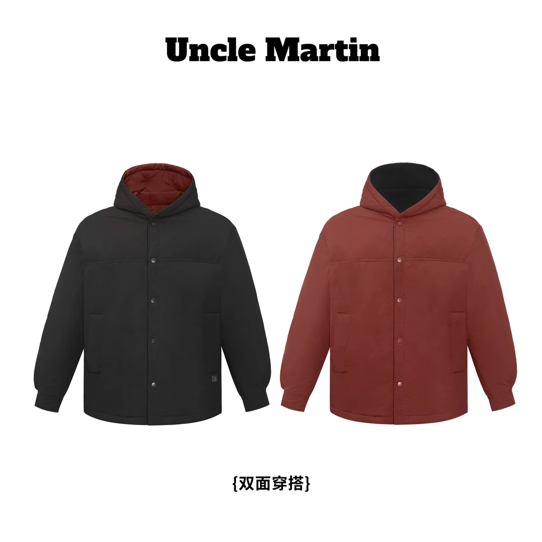 马丁叔叔 25AW冬季外套棉服两面穿连帽纽扣高级质感 828