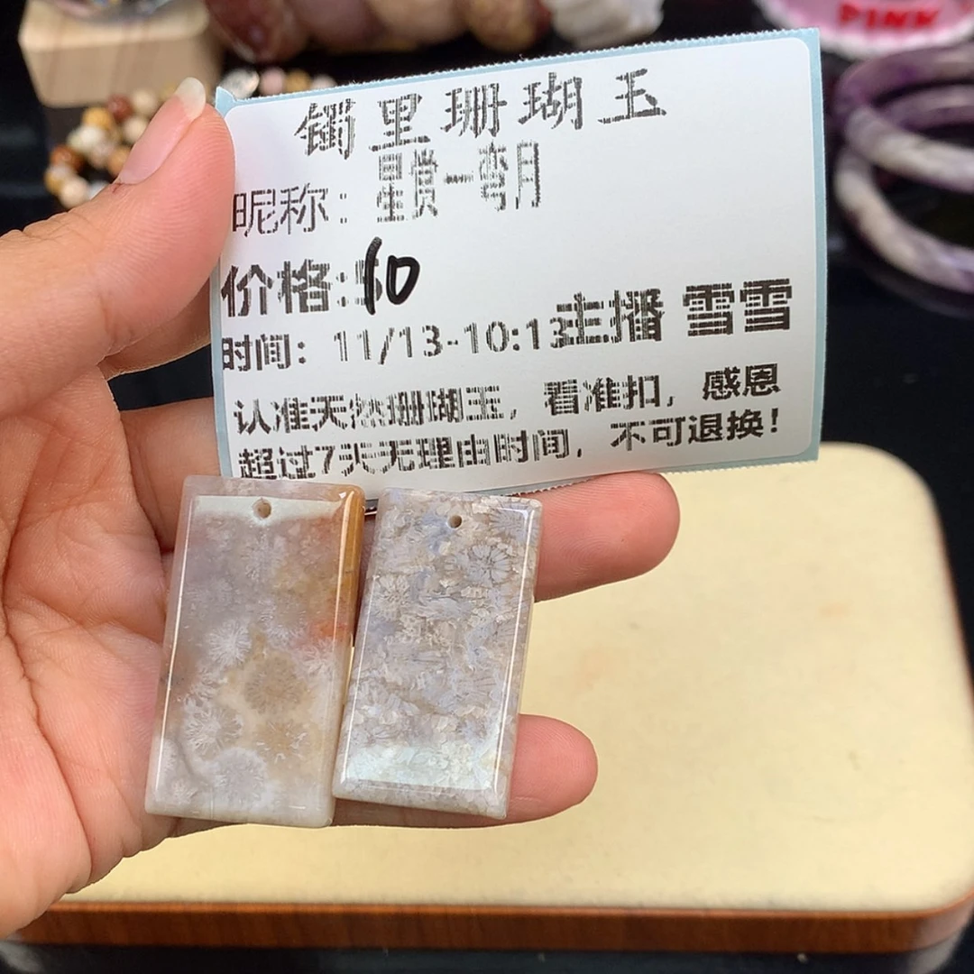 【闪购商品】颈饰未镶嵌硅化珊瑚（珊瑚玉）星***月
