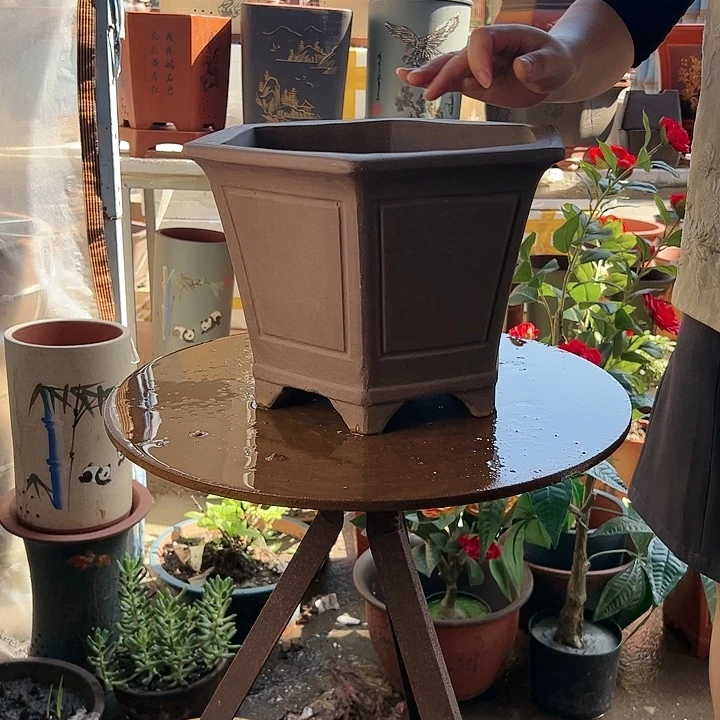 宜兴紫砂25素面六方