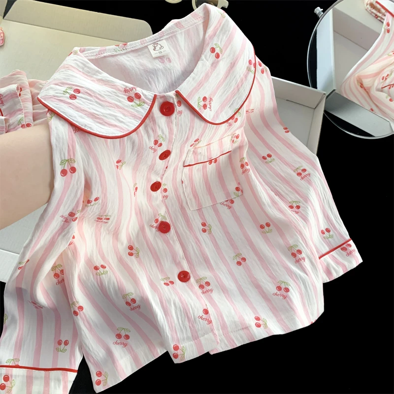 儿童睡衣春秋季长袖女孩公主风女童2025新款少女可爱家居服套装