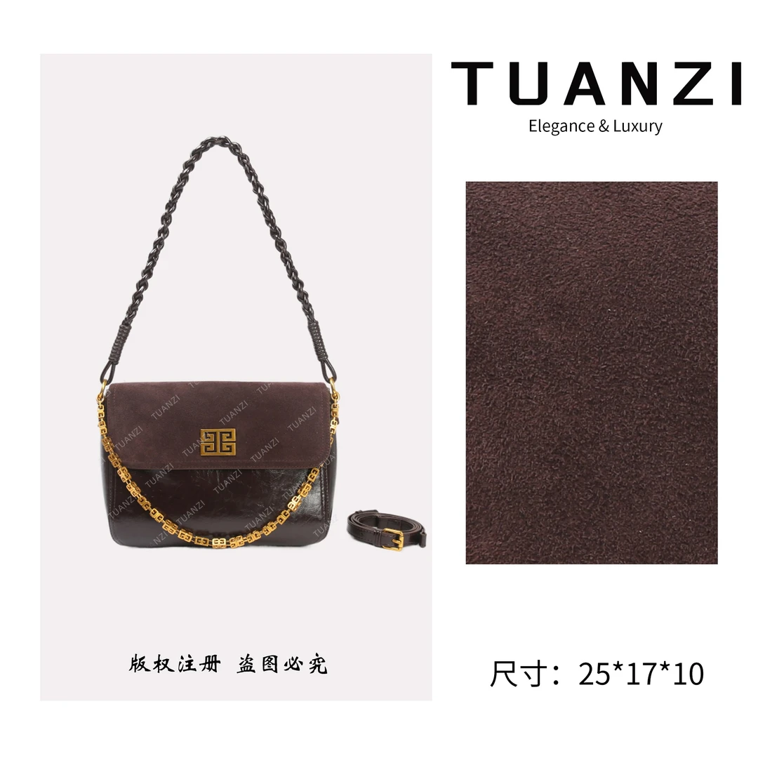 TUANZI『高端玩家』纪老师家秋冬新款单肩斜跨包 SKL-5758-1-咖啡