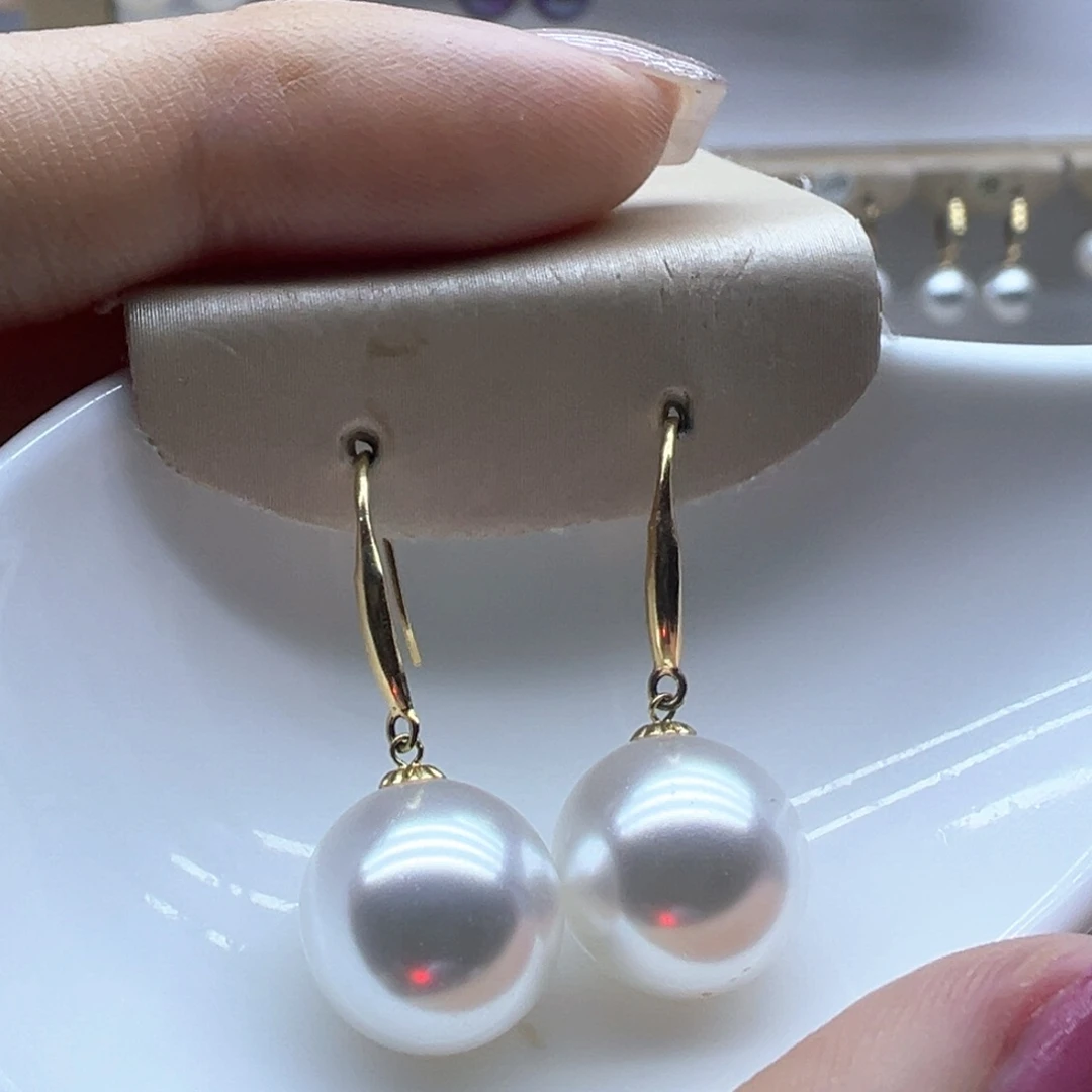 18K金镶嵌淡水珍珠耳饰