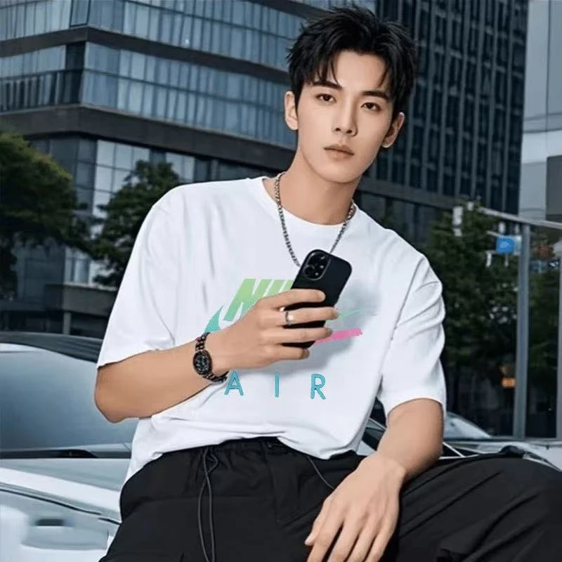 美式重磅短袖T恤男圆领宽松休闲纯棉体恤夏季半袖潮流情侣百搭