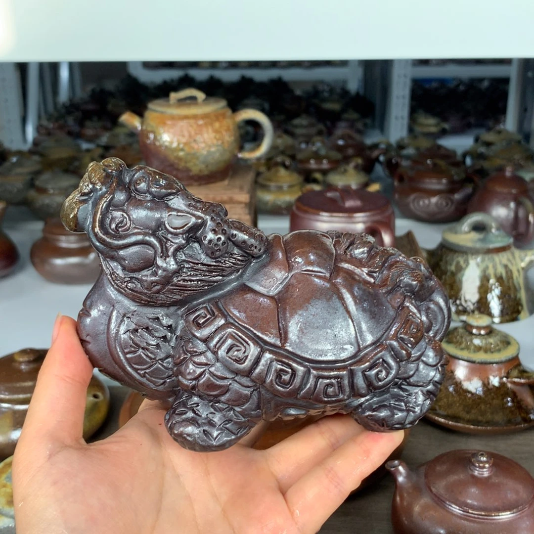 茶壶紫砂纯自然柴烧