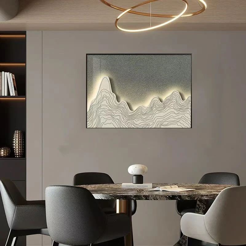 现代简约电表箱装饰画背靠有山餐厅轻奢免打孔新款配电箱遮挡挂画