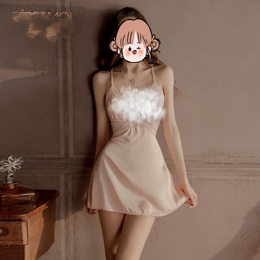 【桃小夭】93-94号粉黑【婉约】蕾丝性感纯欲辣妹睡衣睡裙