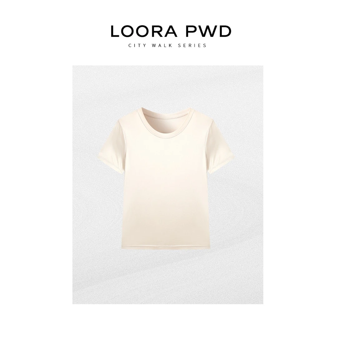 LOORAPWD/罗拉密码【重磅醋酸】经典百搭纯色极简T恤25CJBZ0077N