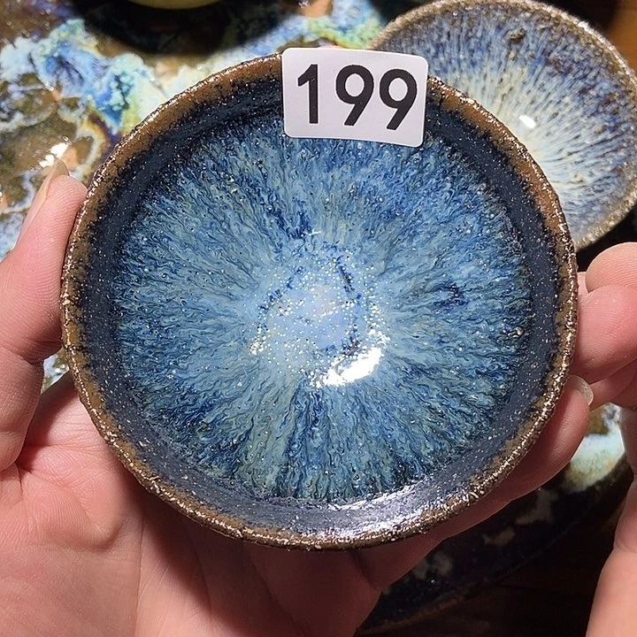 茶盏原矿原釉落灰烧