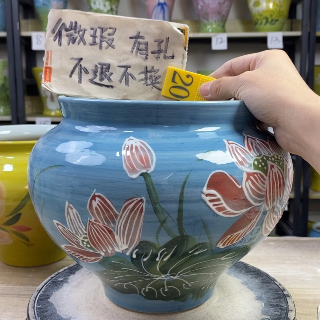 景德镇手工手绘陶瓷花盆
